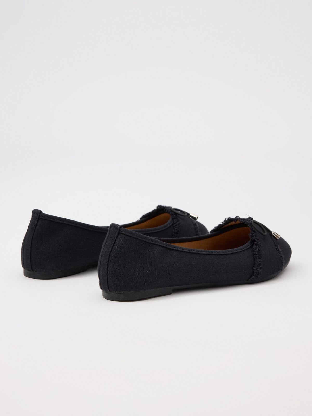 canvas ballerina with bow black 45º back view