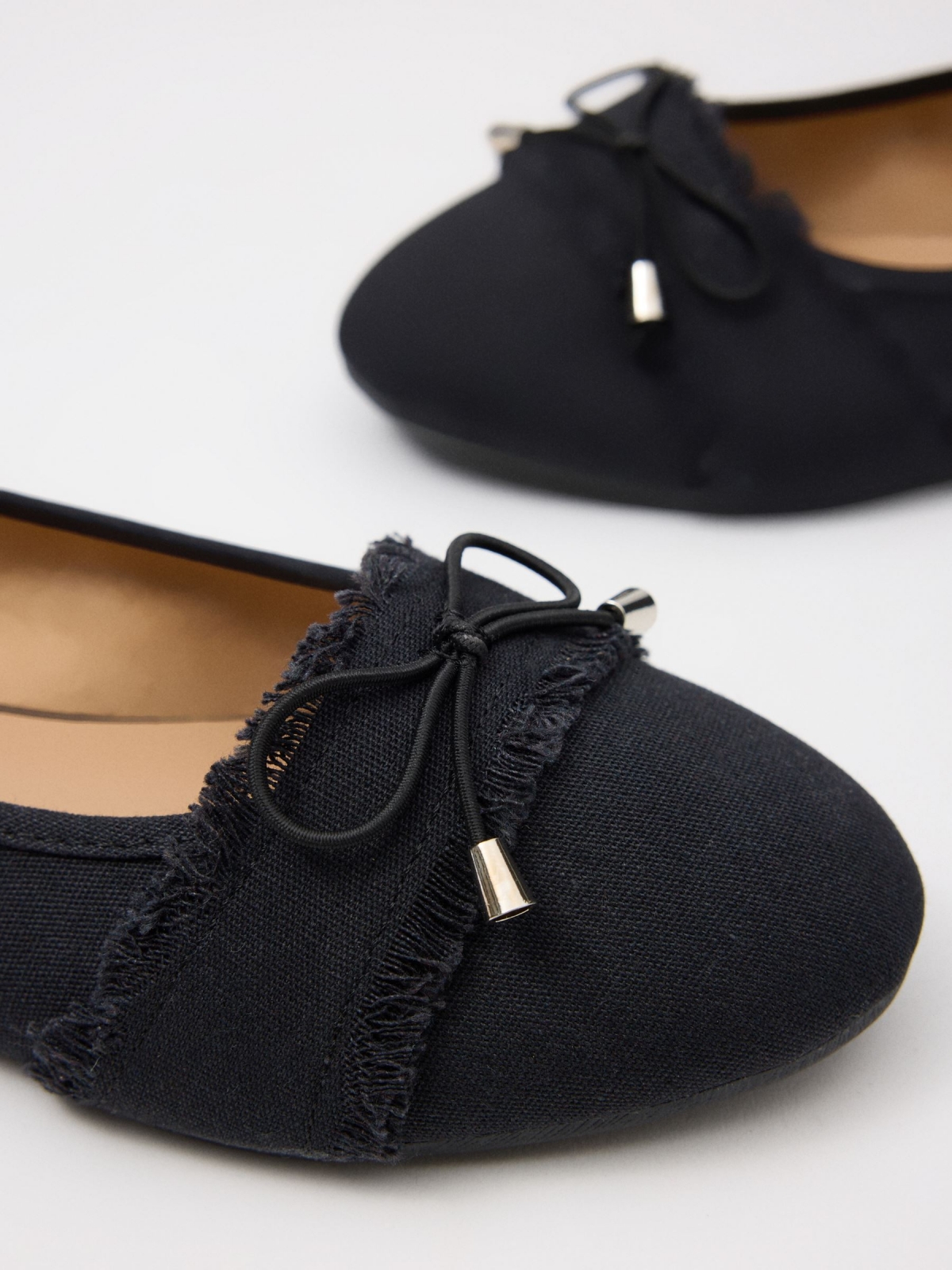 canvas ballerina with bow black detail view