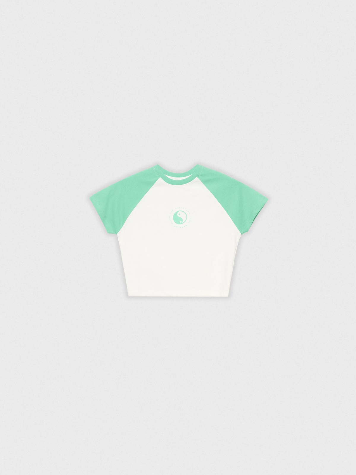  Contrast print t-shirt sea green