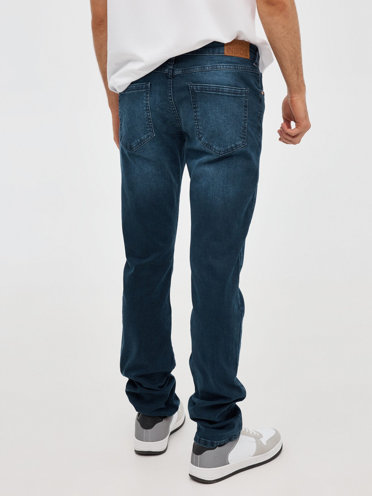 Basic jeans blue middle back view