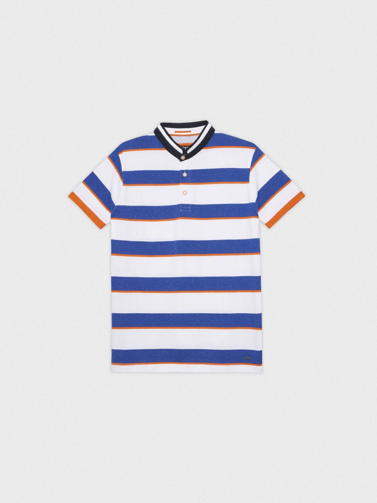  Polo mao with stripes and contrasts blue