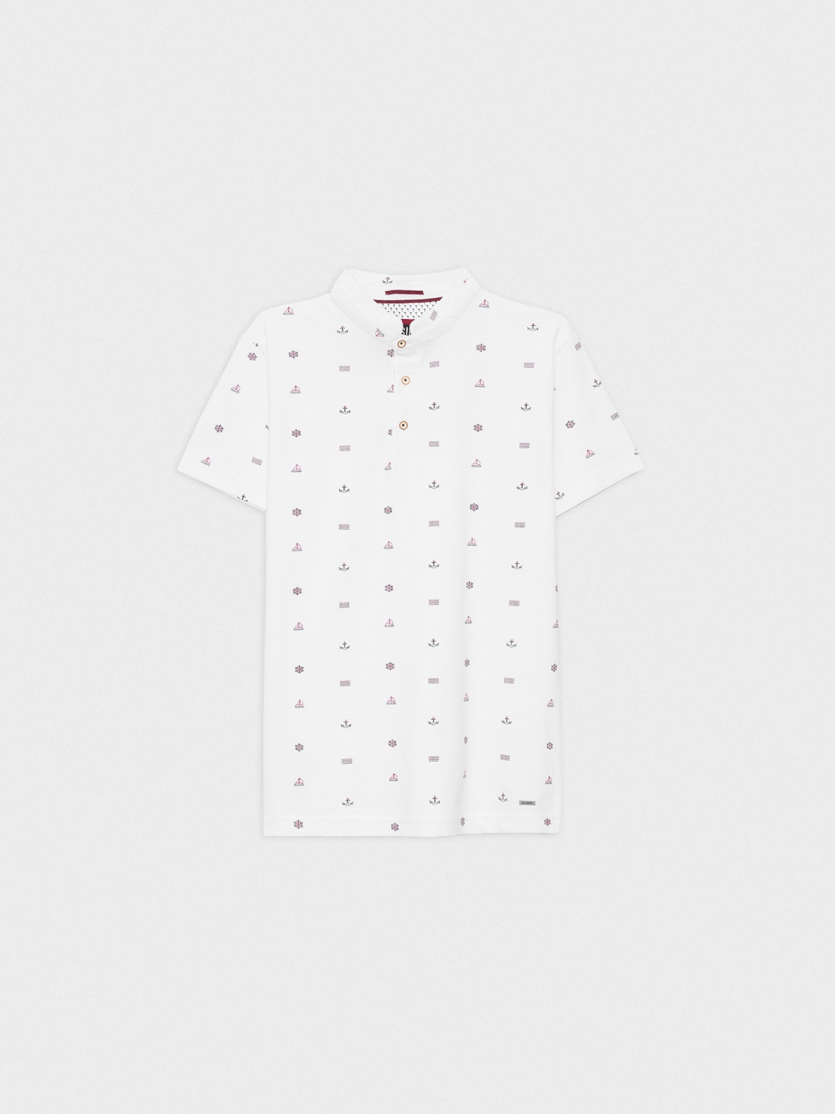  Sailor miniprint polo shirt white
