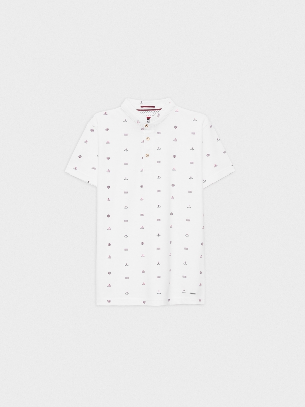  Sailor miniprint polo shirt white