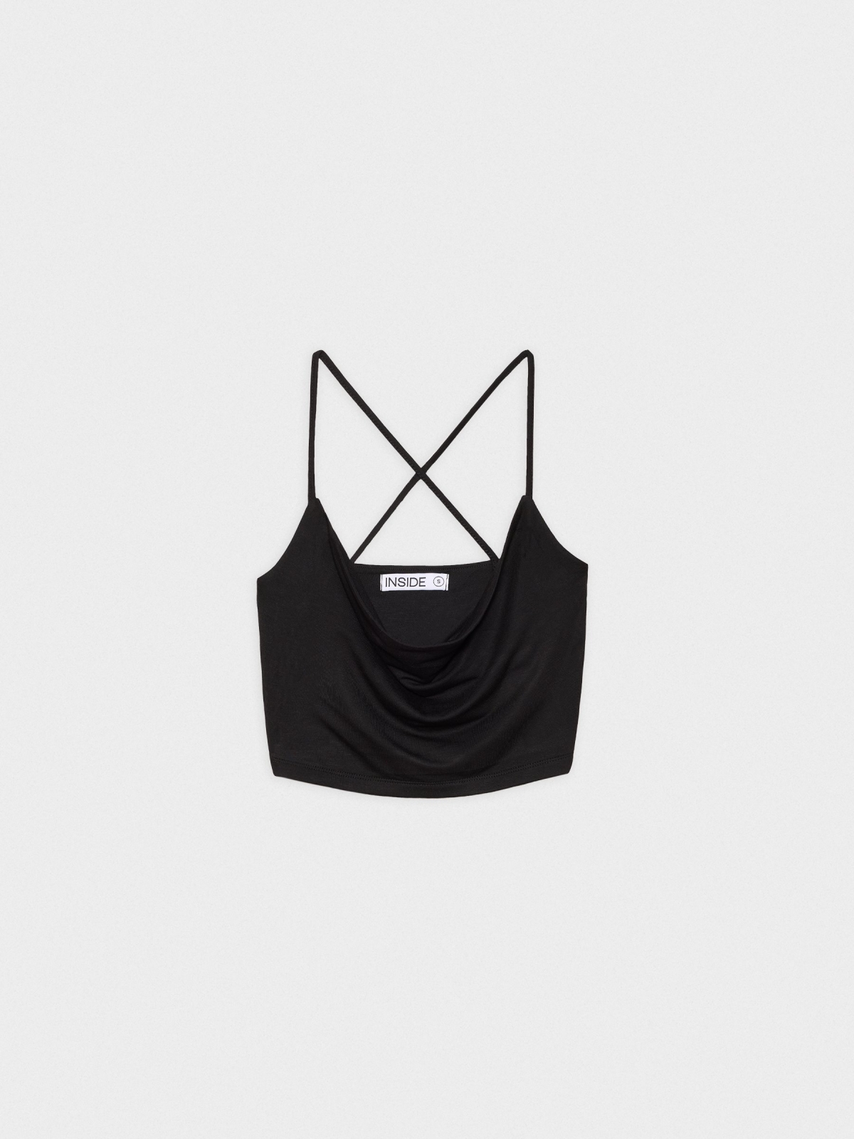  Crop top with crossed straps black