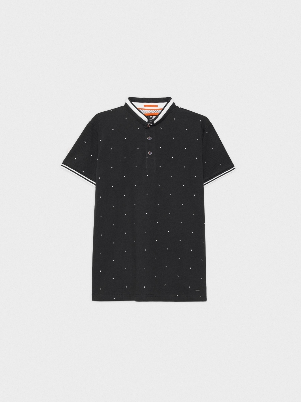  Mini-geometric print polo shirt navy