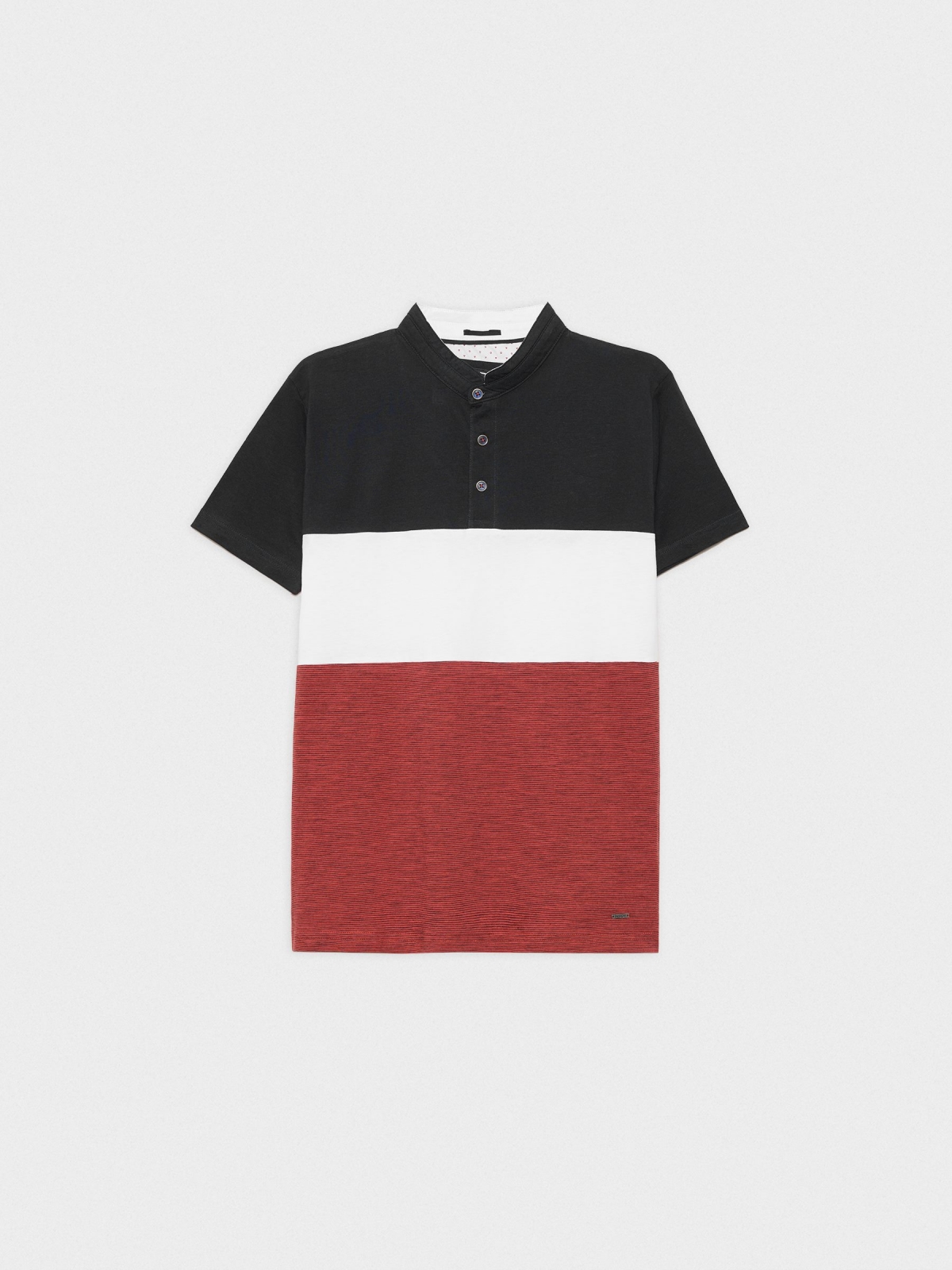  Mao color block polo shirt navy