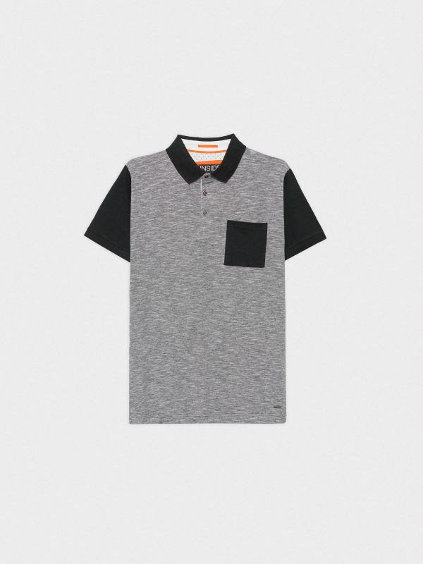  Polo shirt with contrast pocket blue