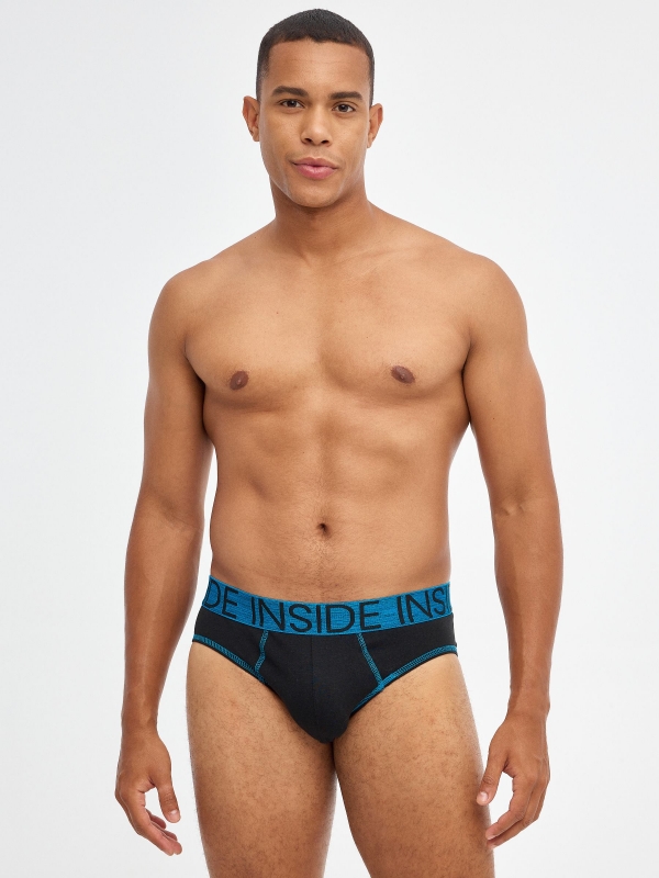 Pack of 4 colored briefs multicolor middle front view