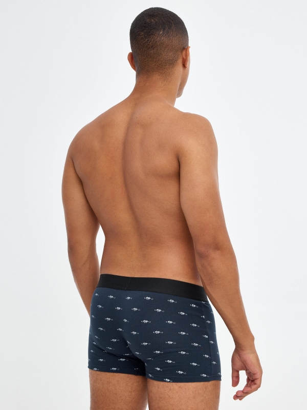 Pack of 7 printed boxers multicolor middle back view
