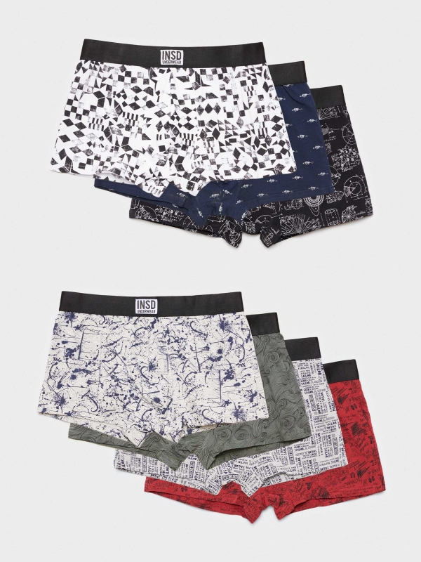 Pack of 7 printed boxers multicolor
