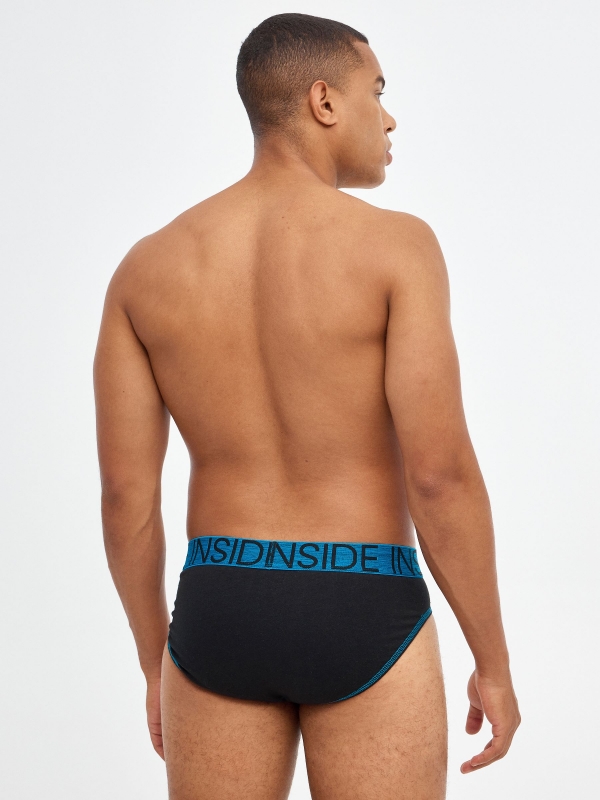 Pack of 4 colored briefs multicolor middle back view