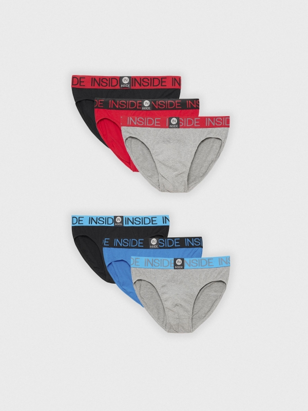 Pack 6 boxers with contrasts multicolor