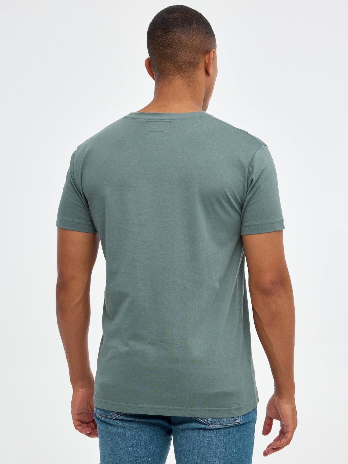 Be Green T-shirt greyish green middle back view