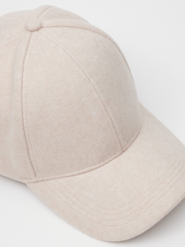 Canvas baseball cap nude pink detail view