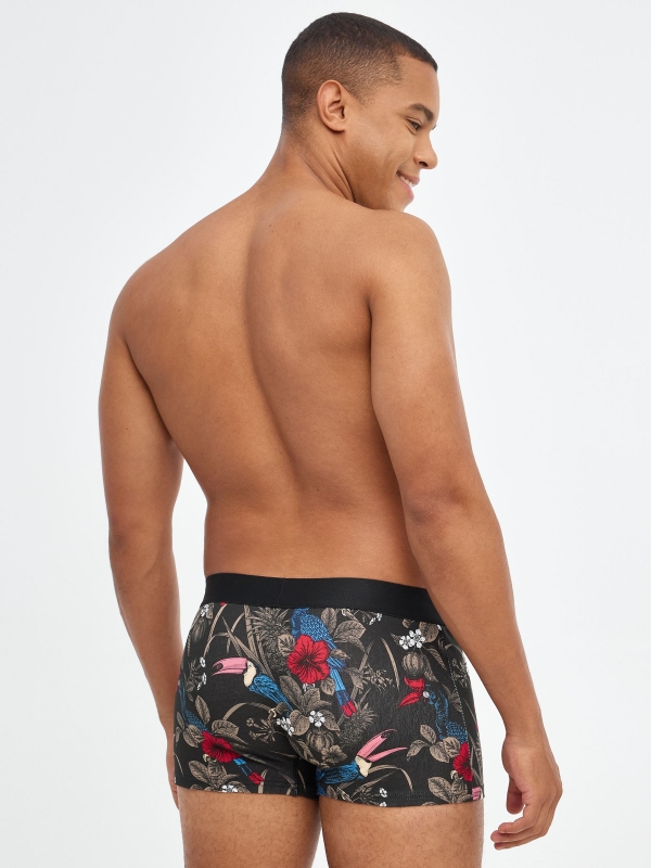 Pack 3 boxers floral print multicolor middle back view