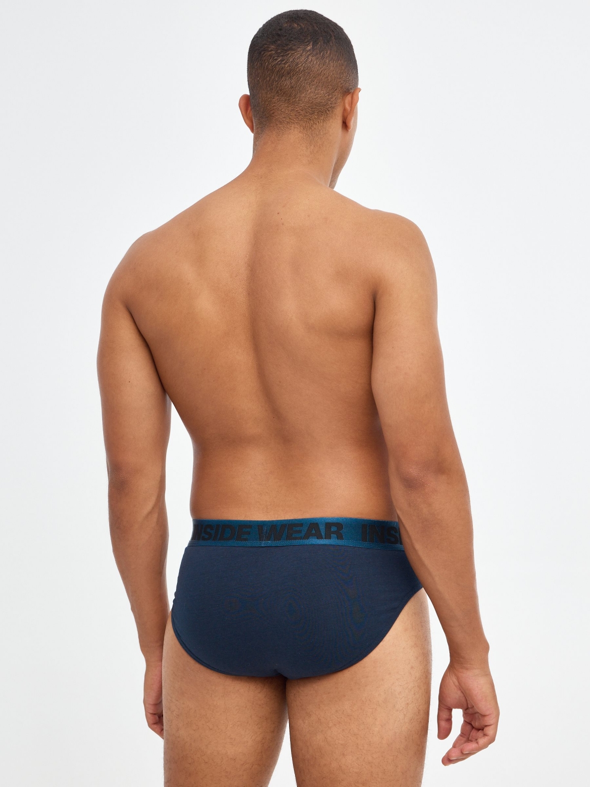 Pack 3 basic briefs multicolor middle back view