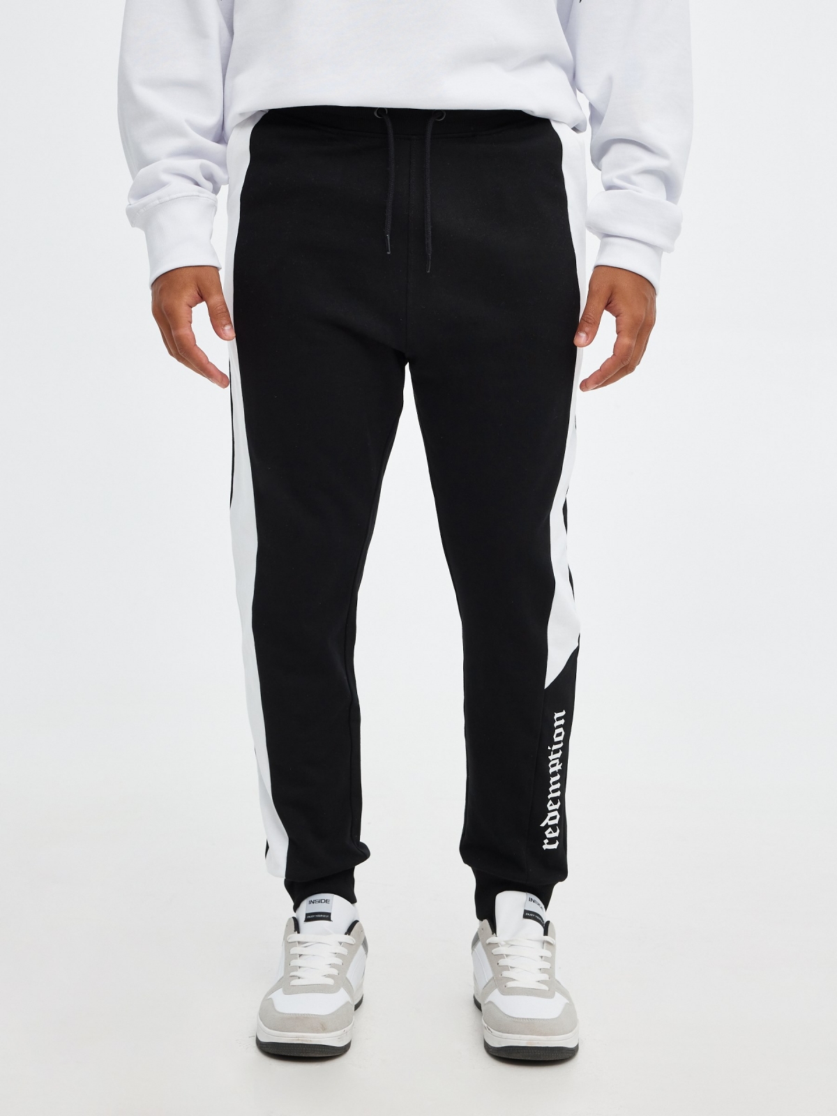 Redemption jogger trousers black middle front view