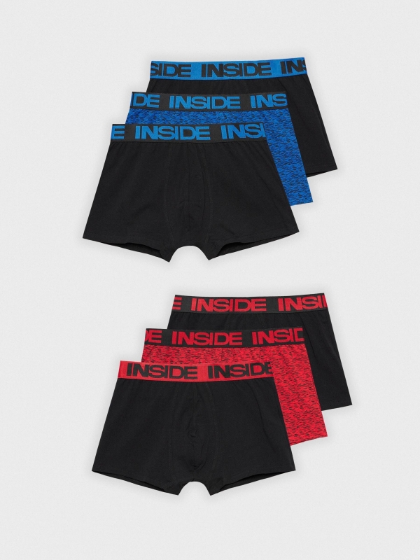 Pack 6 boxers com contrastes