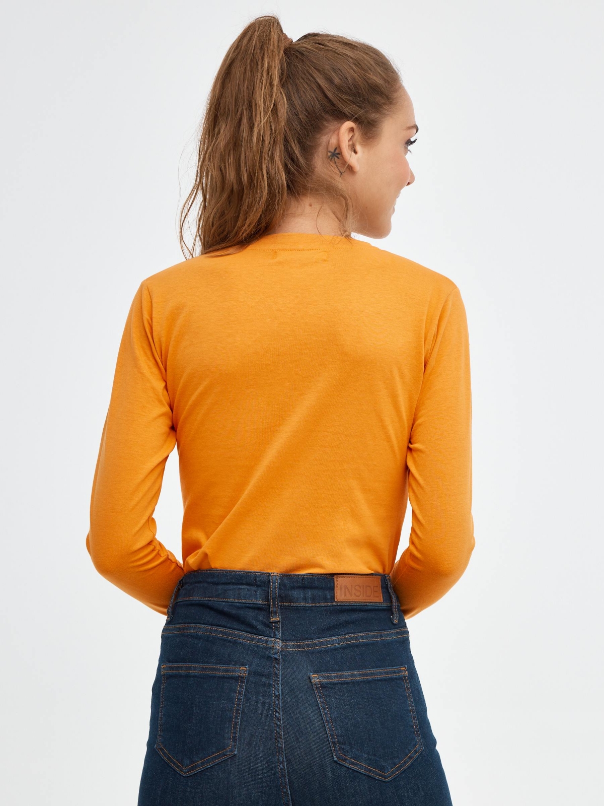 Nice Day T-shirt ochre middle back view