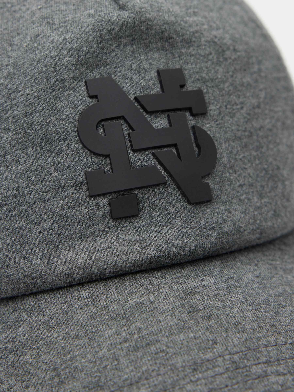 Baseball cap with logo melange grey detail view