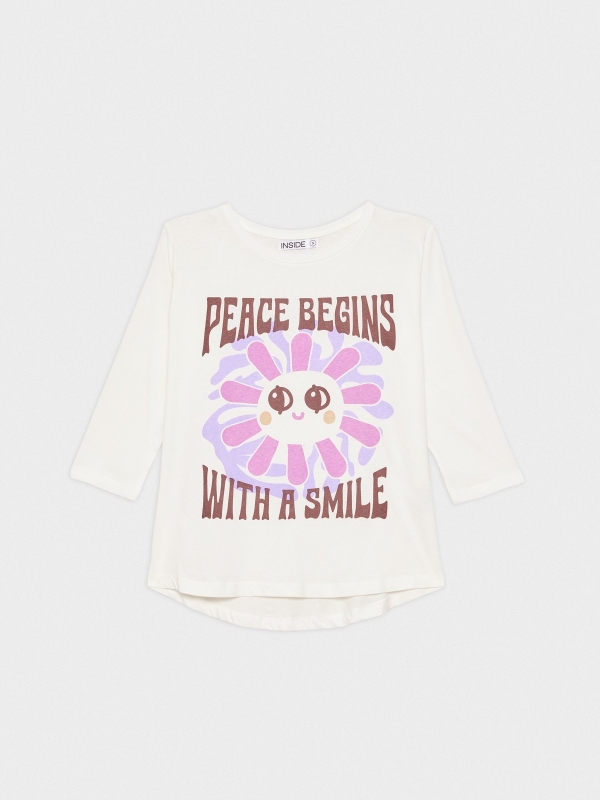  Camiseta Peace Begins blanco roto