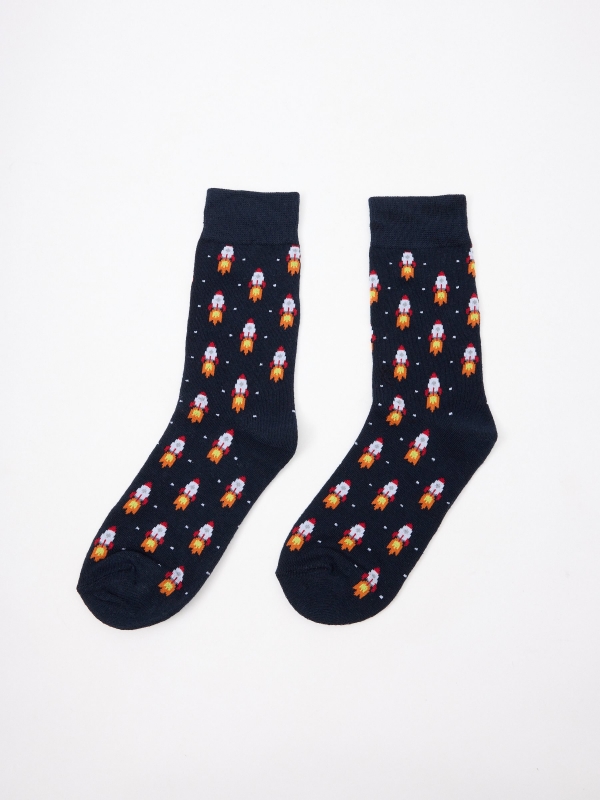 Pack of 2 fancy socks multicolor front view