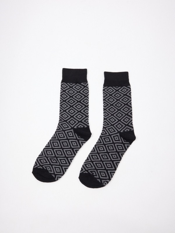 Pack of 3 geometric socks multicolor middle back view