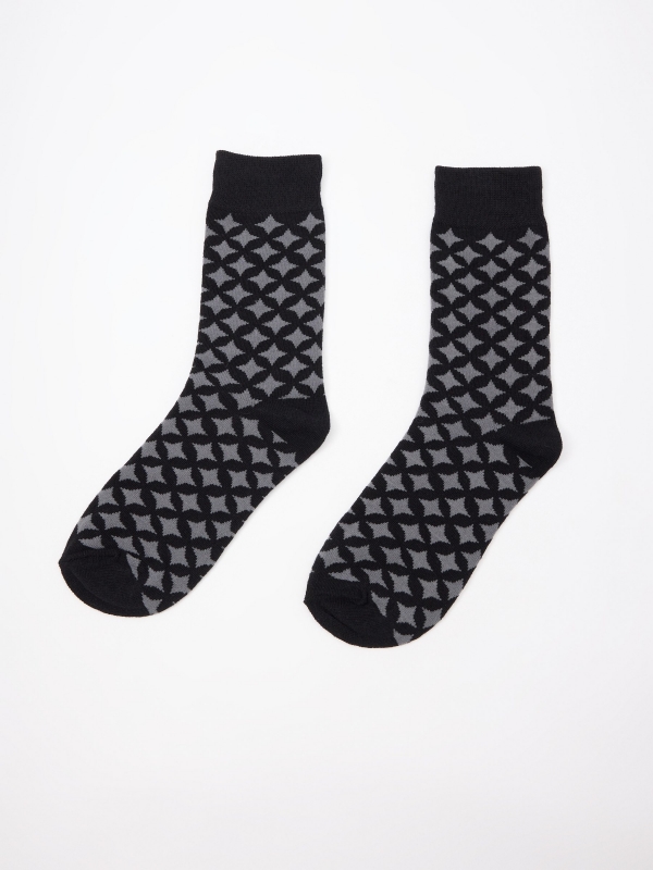 Pack of 3 geometric socks multicolor front view