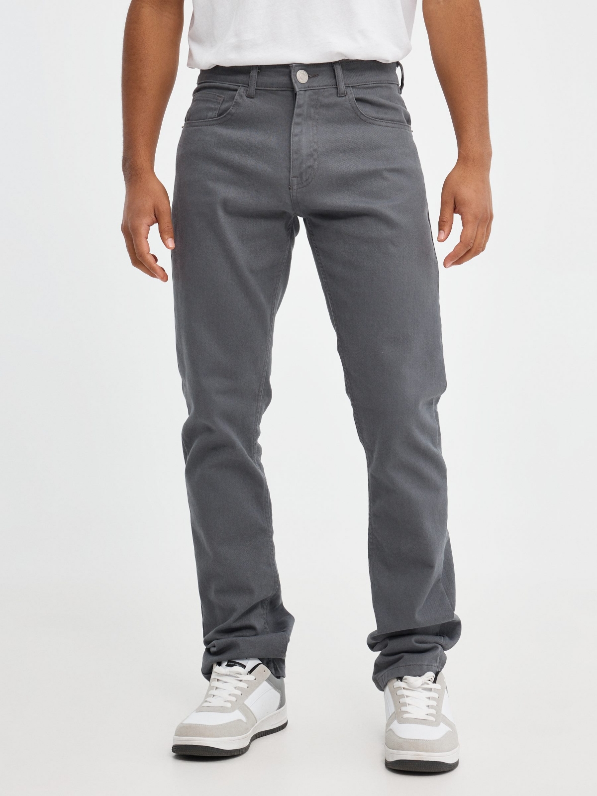 Jeans slim de colores gris vista media frontal