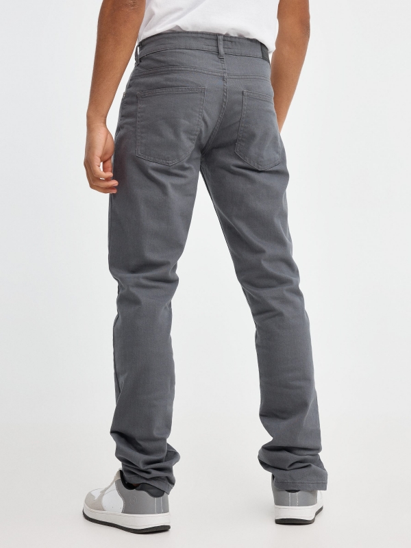 Jeans slim de colores gris vista media trasera