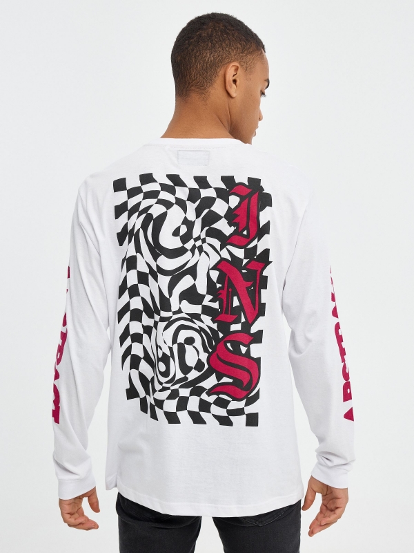 INS psychedelic print t-shirt white middle back view