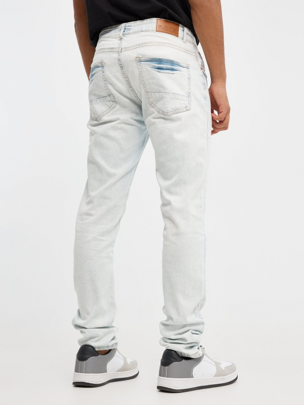 Jeans de ganga super slim azuis claras azul vista meia traseira
