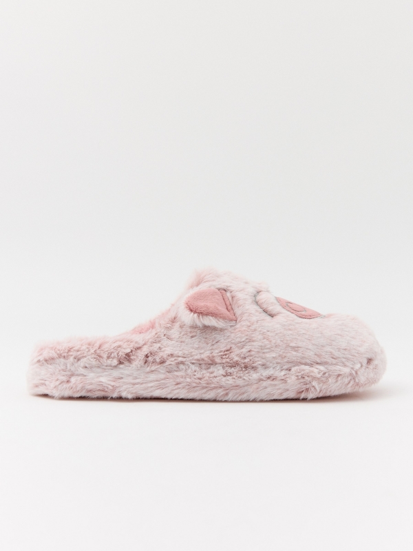 Piggy house slippers light pink front view