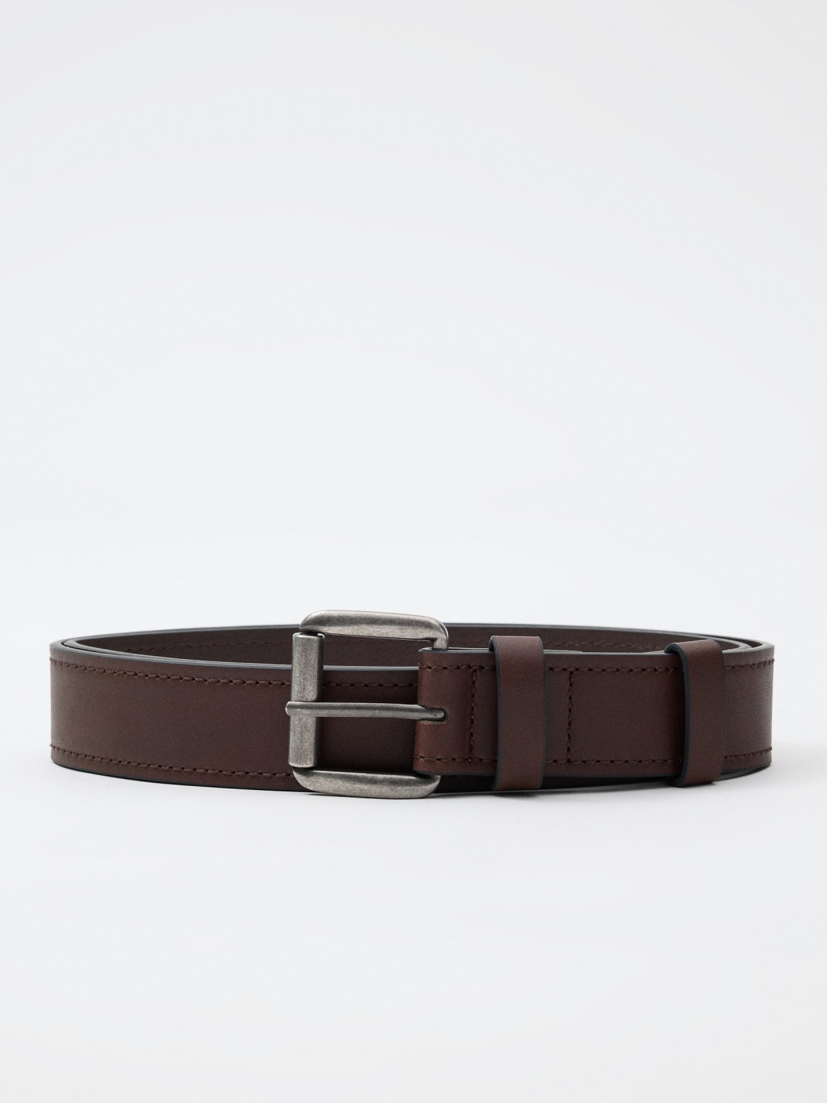 Brown leatherette belt brown