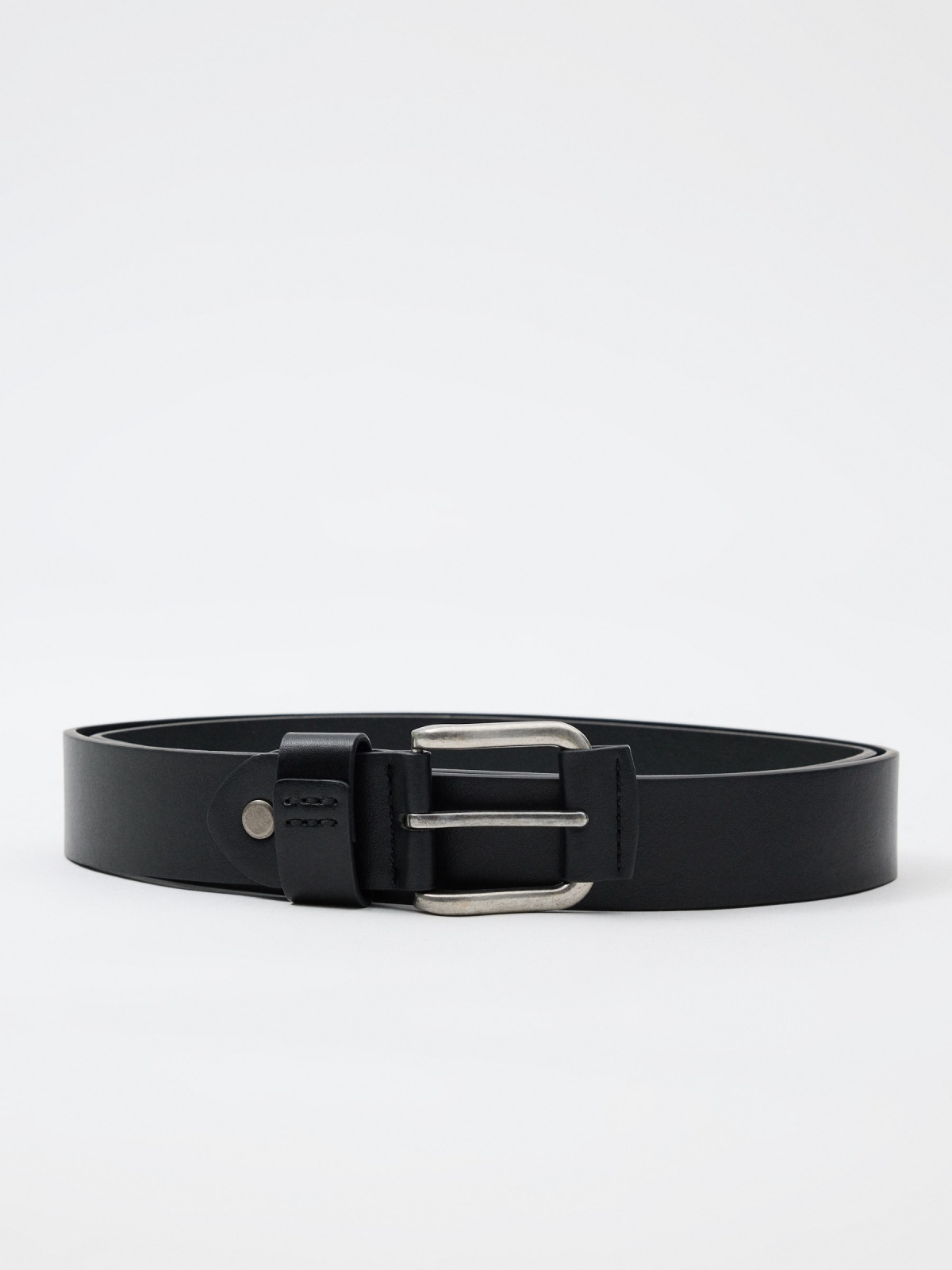 Black leatherette belt for men black