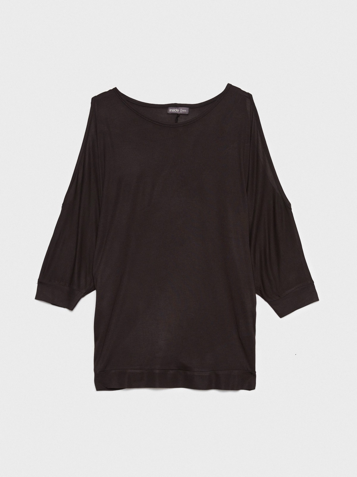  Fluid T-shirt with open sleeves black