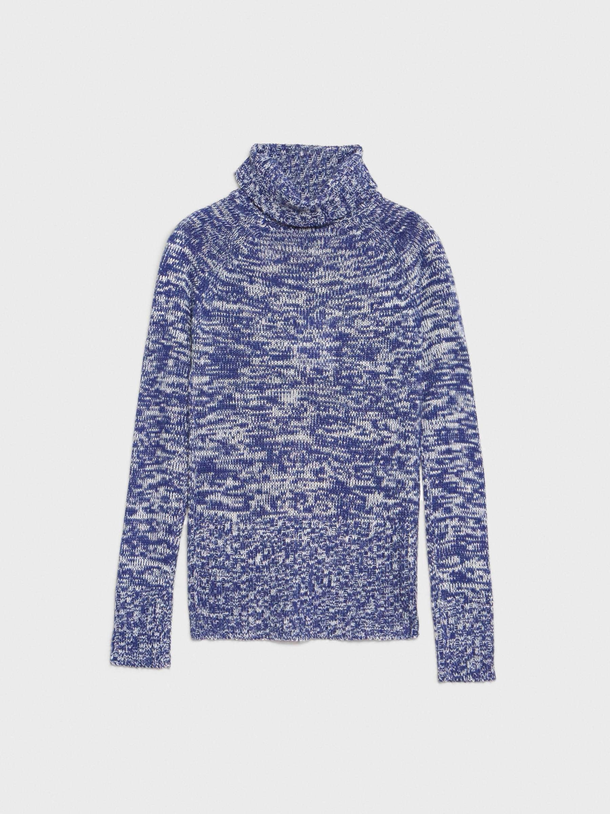  Fleece turtleneck sweater blue