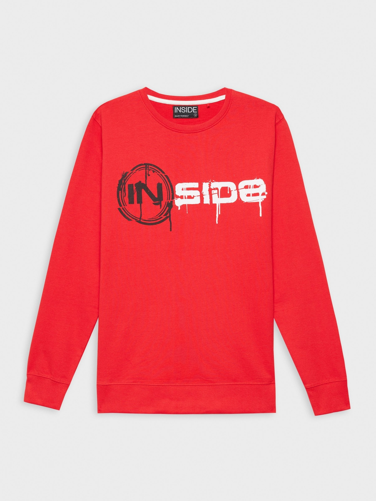  Hoodless sweatshirt with logo red