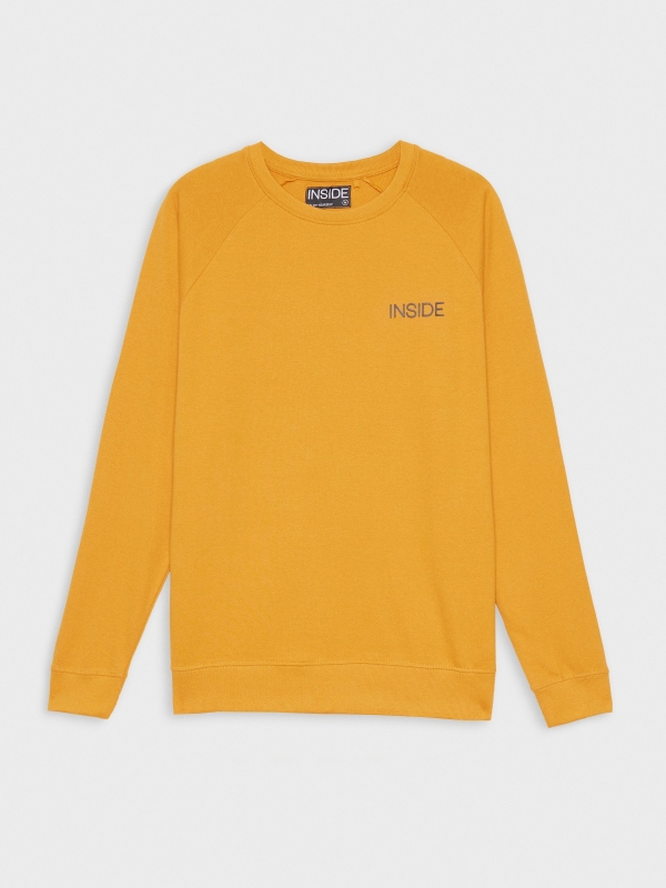  Basic sweatshirt with text ochre