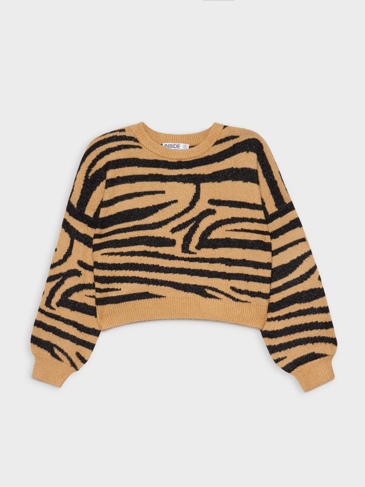  Animal print sweater beige