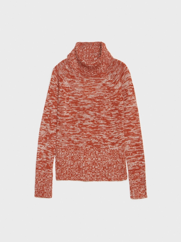  Fleece turtleneck sweater orange
