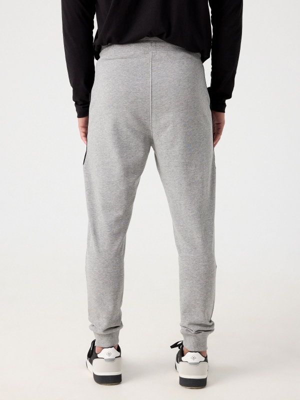 Sport jogger pants grey middle back view