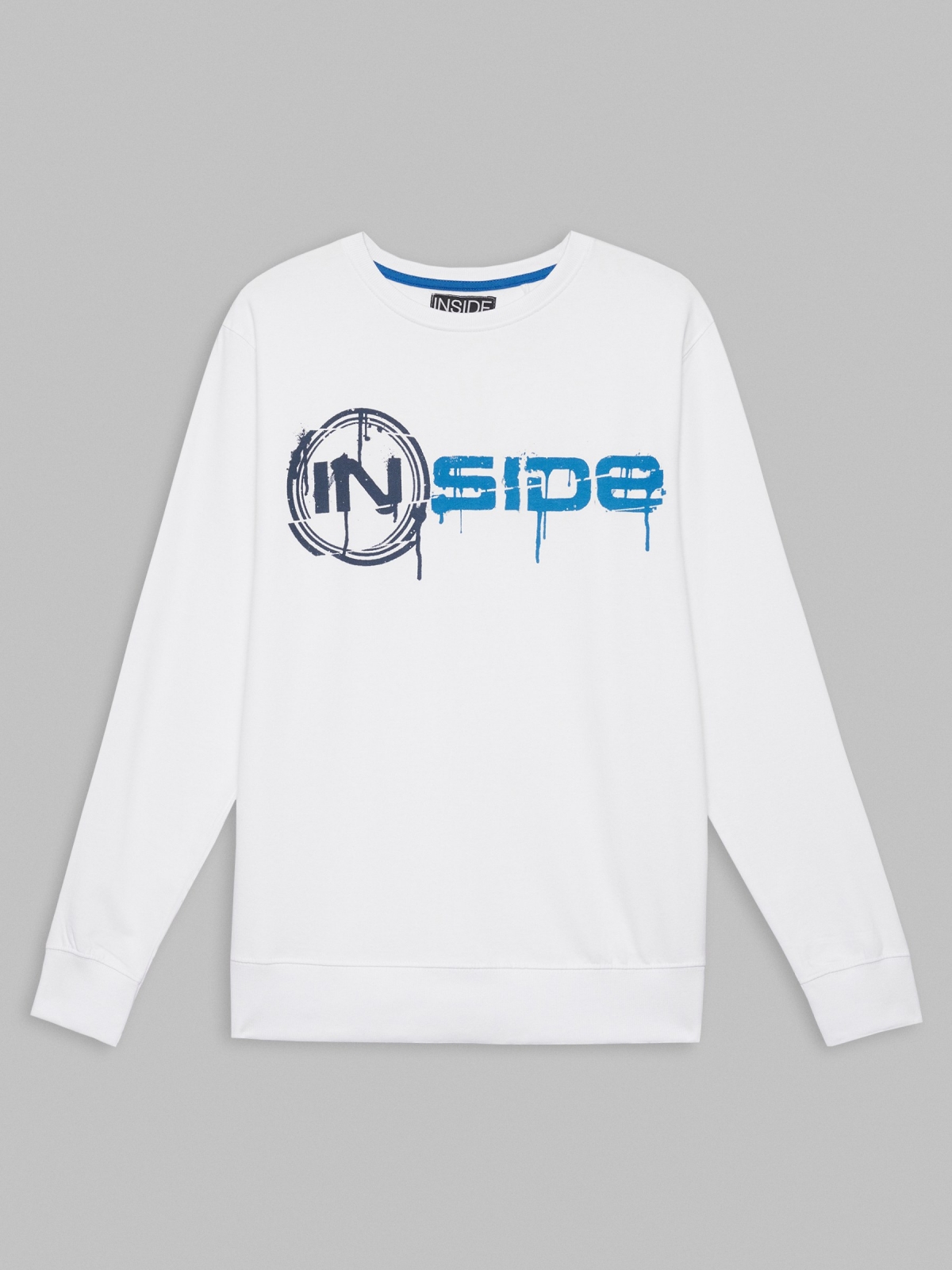  Hoodless sweatshirt with logo white