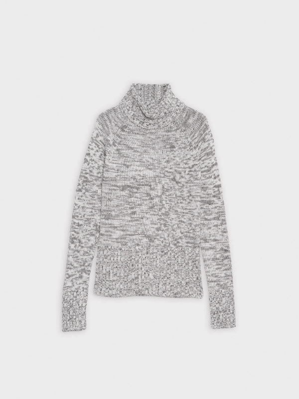  Fleece turtleneck sweater melange grey