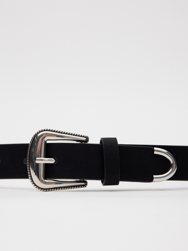 Studded belt in eight black detail view