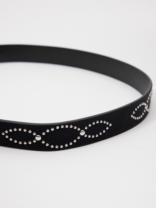 Studded belt in eight black detail view