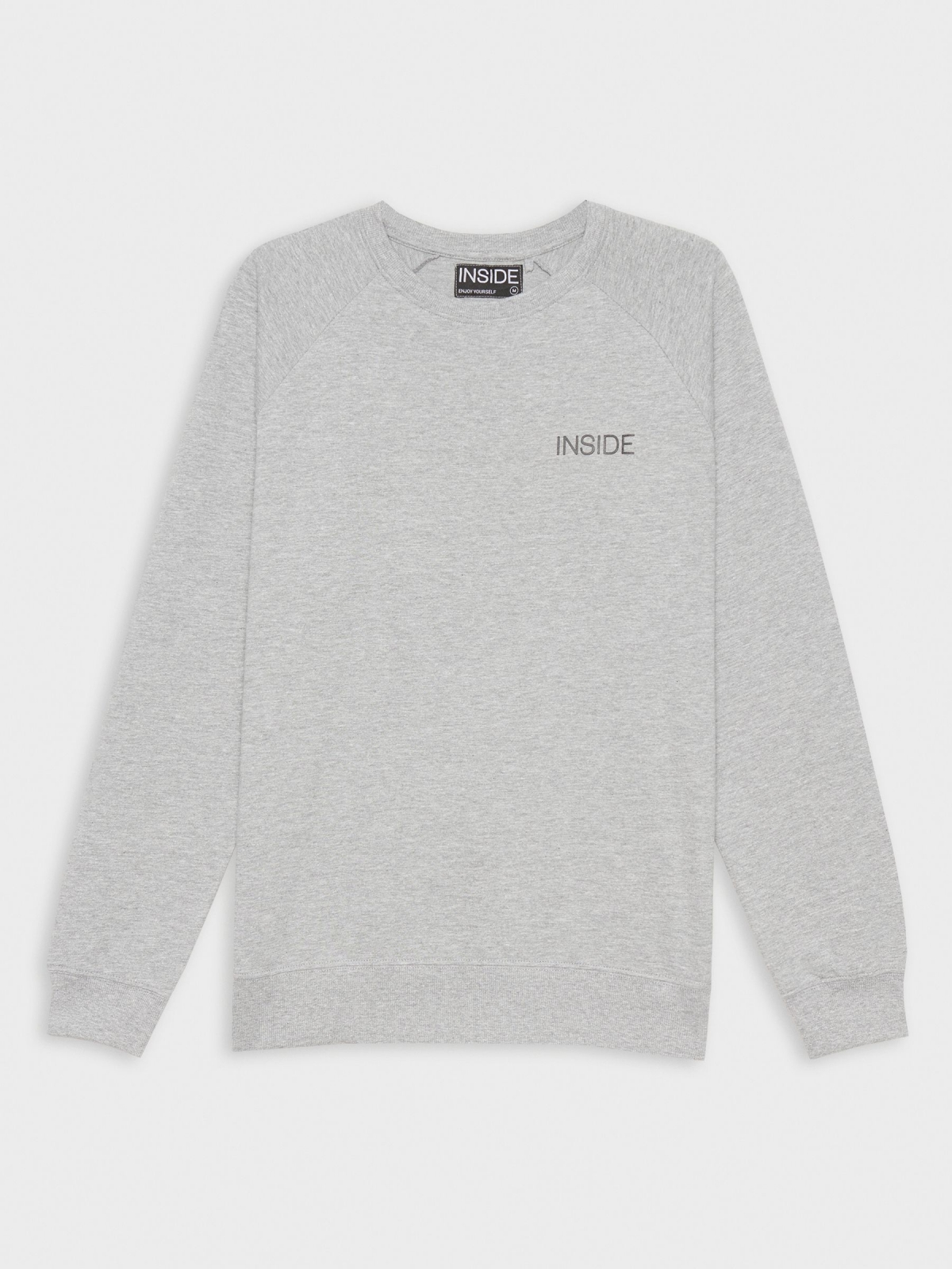  Basic sweatshirt with text melange grey