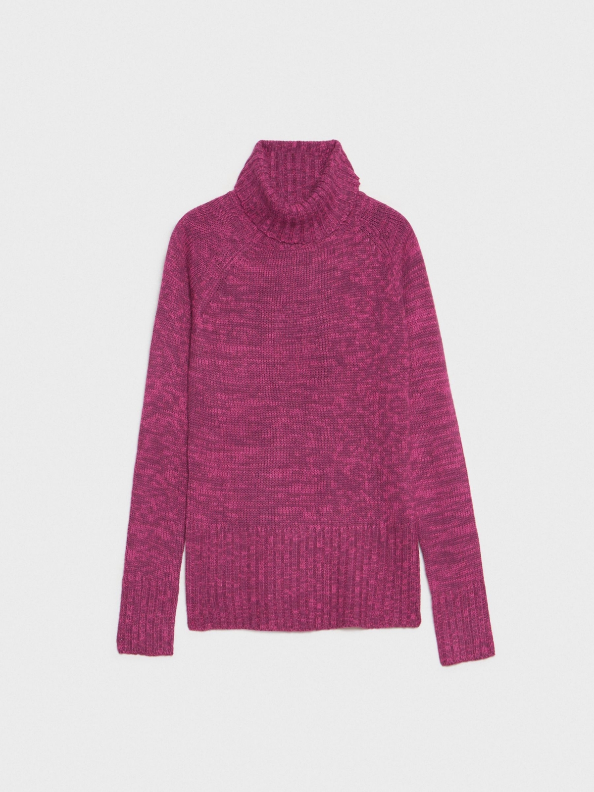  Fleece turtleneck sweater fuchsia