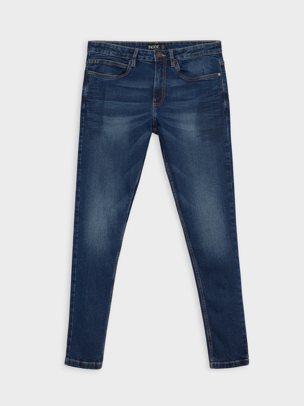  Jeans skinny oscuro desgastados azul