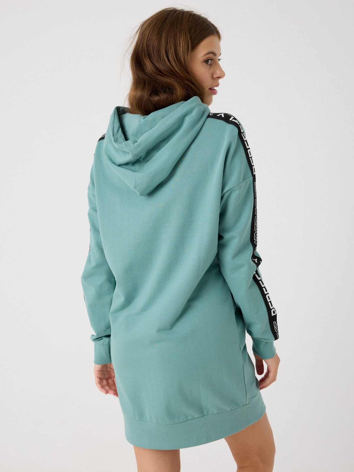 Long Fit Sweatshirt green middle back view
